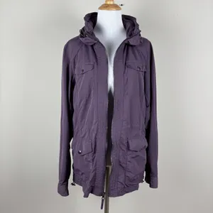 Eddie Bauer Travex Utility Windbreaker‎ Jacket Womens Medium Purple Full Zip M thumbnail 8
