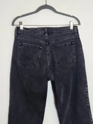 Abercrombie & Fitch Black The Baggy Low Rise Jeans Cut-off Hem Size 27/Size 4 thumbnail 4