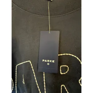 Parke Navy Blue Oversized Whipstitch Logo‎ Sweatshirt L/XL NWT thumbnail 4
