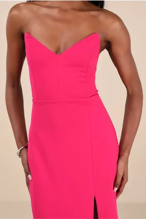 Lulus Pink Strapless Dress Midi thumbnail 8