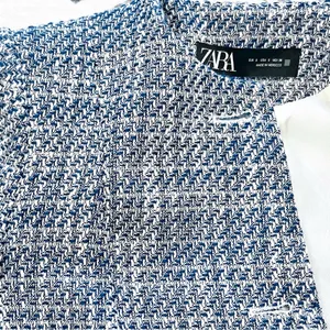 ZARA Long Structured Tweed Button Down Blazer Coat Small thumbnail 14