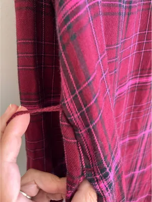 GAP Burgundy Plaid Flannel Long-Sleeve Shirt Dress Size M Fall thumbnail 8