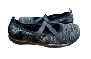 Keen Women's Charcoal Black Hush Knit Mary Jane Flats Crisscross Straps 8.5 thumbnail 1