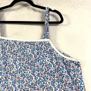 Lanz of‎ Salzburg XL Blue Floral 100% Cotton Nightgown Dress Prairie Cottagecore thumbnail 3