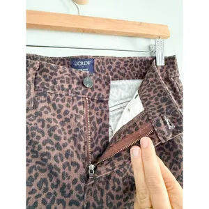 J.Crew Factory | NWOT Leopard Mid-Rise Flare Crop Jeans | Sz 26 thumbnail 5