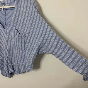 Free People Morning Striped Dolman Top Size Small Blue Minimal Beach Blue Fall thumbnail 5