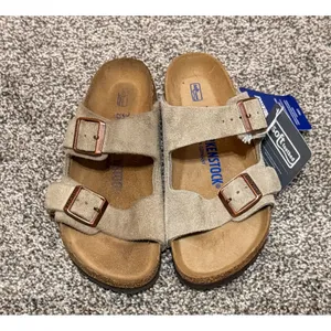Birkenstock Arizona Soft Footbed Sandals Women's EU 36 US 5-5.5 Taupe Suede thumbnail 2