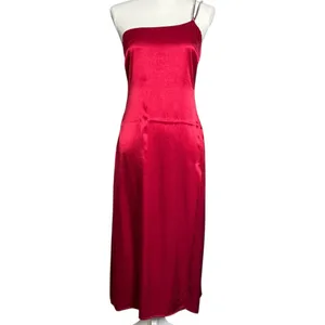 For Love And Lemons Elora Midi Slip Dress Red Rhinestones Size Small NWT thumbnail 4