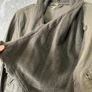 Free People Draped Scarf Collar Faux Leather Jacket Boho Grunge Biker 2‎ Green thumbnail 4