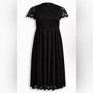 TORRID Midi Lace Fit And Flare Dress color black SIZE 5X PLUS NWT thumbnail 4