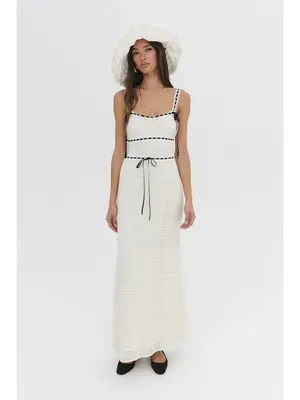 For Love & Lemons Mayfair Maxi Dress in White XSmall Womens Knit thumbnail 12