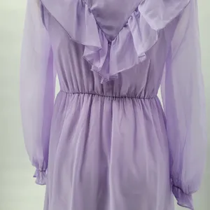 Shein‎ Prairie Dress Womens XS Lavender Cottage Flowy Lined Victorian Coquette thumbnail 5