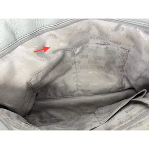 Michael Kors Double Strap‎ Jet Set Shoulder Chain Tote Handbag Gray Leather thumbnail 4