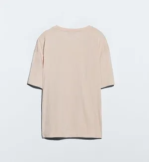 Zara Beige Cream Tan Pink Portland 97230 Oregon Slogan Logo Graphic Tee Shirt Top thumbnail 2