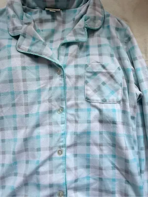 Kim Rogers Blue Plaid Two-Piece Flannel Pajama Set thumbnail 5