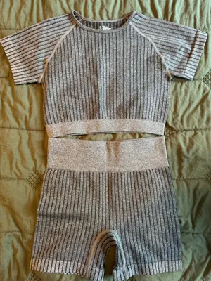 Women's Gray Ribbed Two thumbnail 1