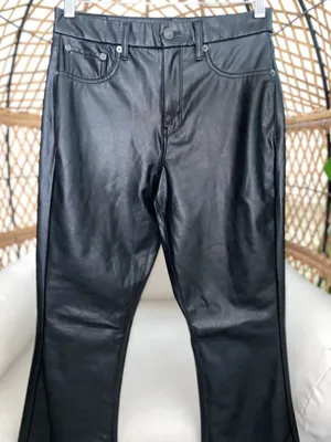 American Eagle Outfitters Womens Black Stretch Vegan Leather Pant Size 6 thumbnail 5