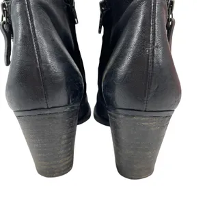 Paul Green Black Leather Ankle Boots Block Heel Zip Booties 7.5 Made in‎ Austria thumbnail 3