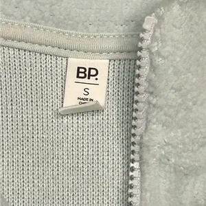 BP soft blue half zip pullover cropped warm and cozy adjustable hem fleece NWT S thumbnail 6