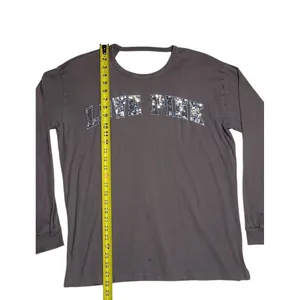 Victorias Secret Pink Bling Open Back Campus Long Sleeve Tee Dark Gray Large thumbnail 3