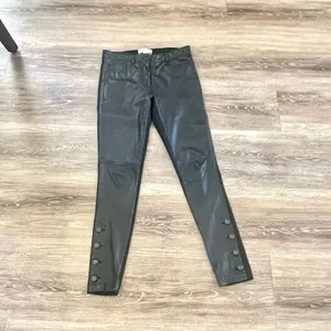 Nicole Miller Artelier black lamb leather pants thumbnail 3