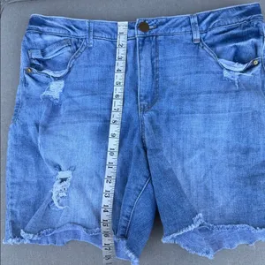 Democracy Blue Distressed Jean Shorts size 14 thumbnail 6
