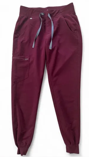 FIGS Technical Collection Zamora Jogger Scrub Pants Burgundy Size XS thumbnail 1