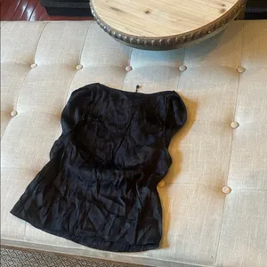 Zara Black Satin Floral Embossed Cowl Neck Blouse Size XS thumbnail 6