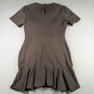 ASOS DESIGN Dress Womens 6 Black Short Sleeve Ruffle Hem Jersey Sheath Workwear thumbnail 12