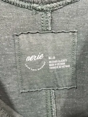 Aerie Sage Green Ribbed Long Sleeve V-Neck Sweater Top Size Medium thumbnail 3