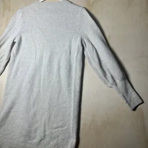 Madewell Neutral Wool Blend Bubble Sleeve‎ V Neck Knit Sweater Medium thumbnail 10