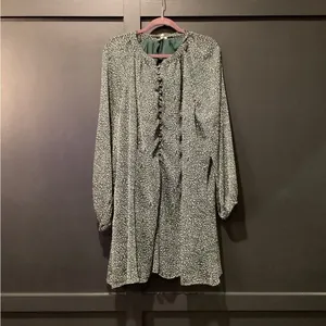 Joie Limited Edition Balloon Long Sleeve Green Flowy Chiffon Fall Dress Xxl thumbnail 3