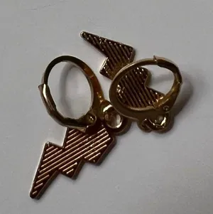 Altar'd State Light Pink And Gold Lightning Bolt Earrings thumbnail 2