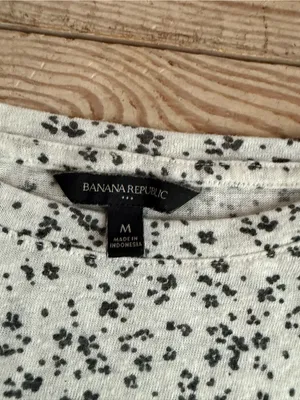 Banana Republic Size M Linen Blend Floral Puff Sleeve Top thumbnail 3