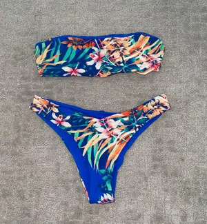 Blue Floral Bikini Set Multiple Size M thumbnail 1