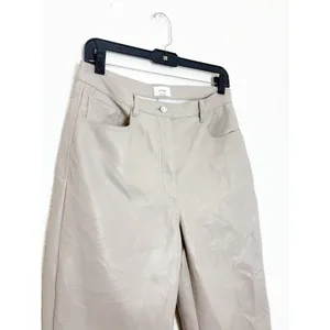 Aritzia Wilfred The Melina Taupe Vegan Leather Straight Leg Pants Size 8 thumbnail 8