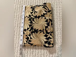 Black & Gold Floral Embroidered Clutch Crossbody Evening Bag. NWOT thumbnail 2