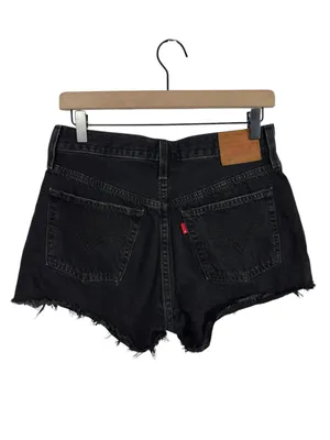 Levi’s Premium 501 Original Black Distressed Denim Cutoff Shorts‎ 28 thumbnail 3