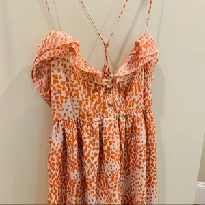 Orange Patterned Mini Sun Dress, size Large thumbnail 2