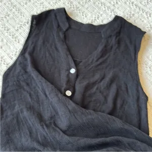 Elegant Black Sleeveless Women's Tank Top thumbnail 7
