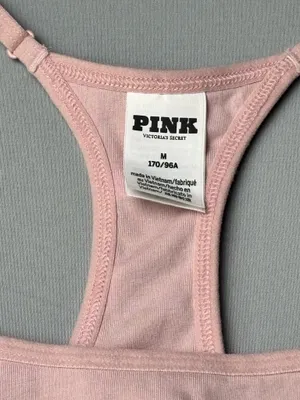 PINK Victoria’s Secret Light Pink Shelf Bra Cami Tank Top Lounge Bralette Medium thumbnail 2