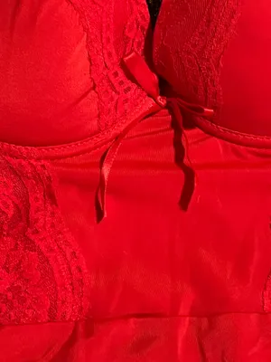Womens medium Black Fuschia red lace-accented bodysuit-"lingerie as outerwear" thumbnail 4