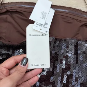 Abercrombie and Fitch Strapless Brown Sequin Corset thumbnail 7