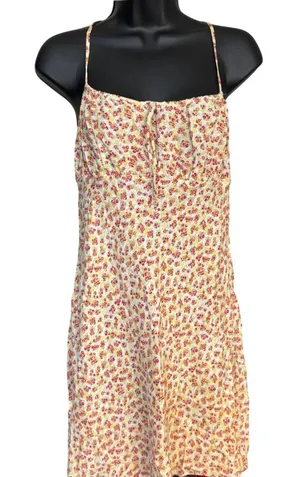 Reformation Rebekah Yellow Floral Mini Dress Sz M Feminine Summer Cute‎ thumbnail 1