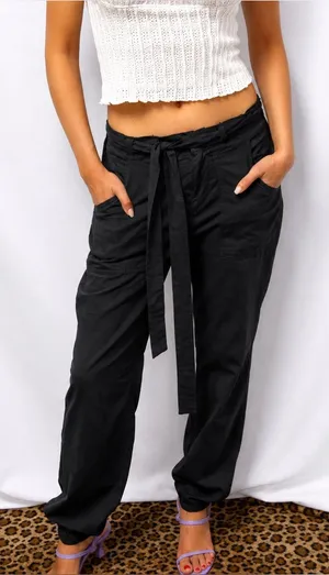 NWT Buffalo David Bitton Biley Black Utility Cargo Pants thumbnail 1