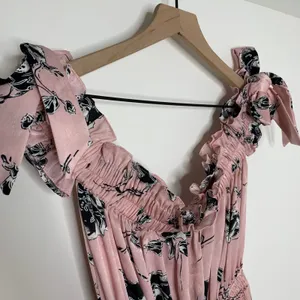 Misa Los Angeles Laiyin Floral Mini Dress Pink Womens Summer Off The Shoulder XS thumbnail 11