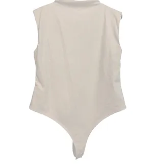 Open Edit NWOT Nordstrom Mock Neck Neutral Cream Thong Layering Bodysuit XL thumbnail 2