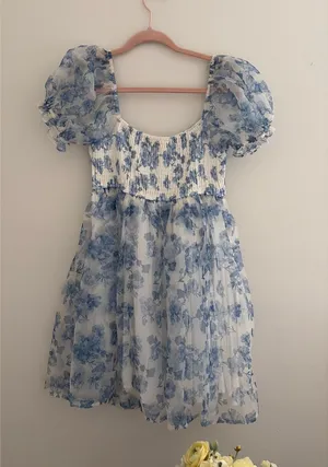 Altar'd State Blue Floral Mini Dress thumbnail 1