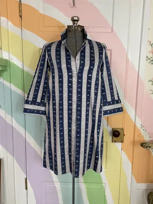 Tuckernuck Charlie Dress in Stillwater Blue Stripe Mini Cotton Sz XS 🧡🎀 thumbnail 4