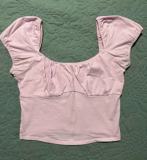 Hollister Light Pink Ruffled Top thumbnail 1